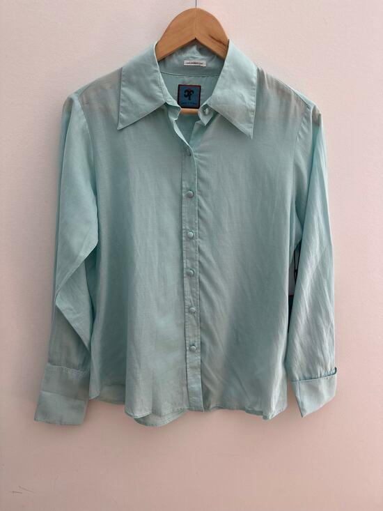 MOTHER x Chloe Tops - MOTHER x Chloe Fineman The Mayday Shirt Women's Size XS Fly Me Out Larkspur
